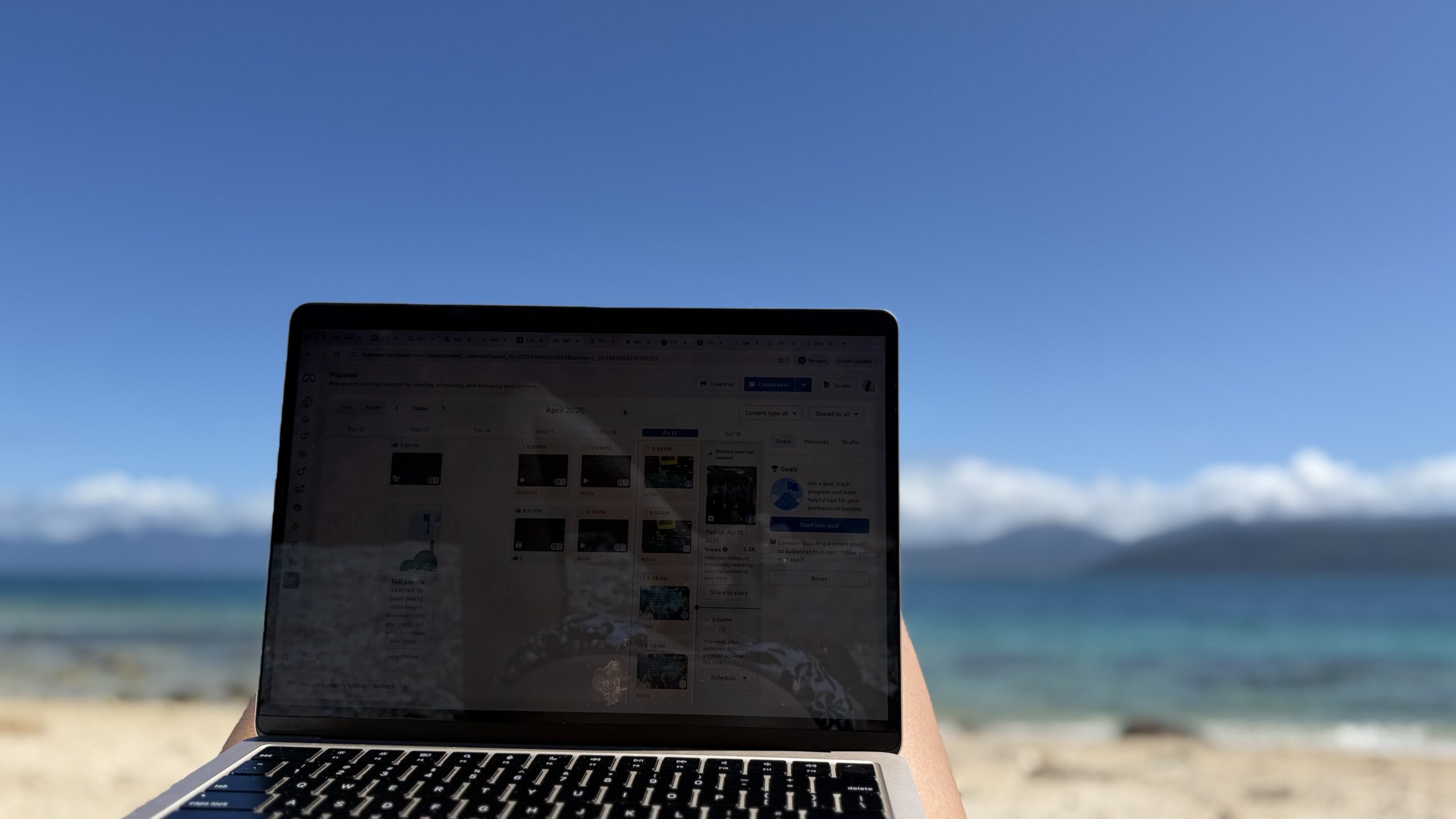 Content scheduling on the beach