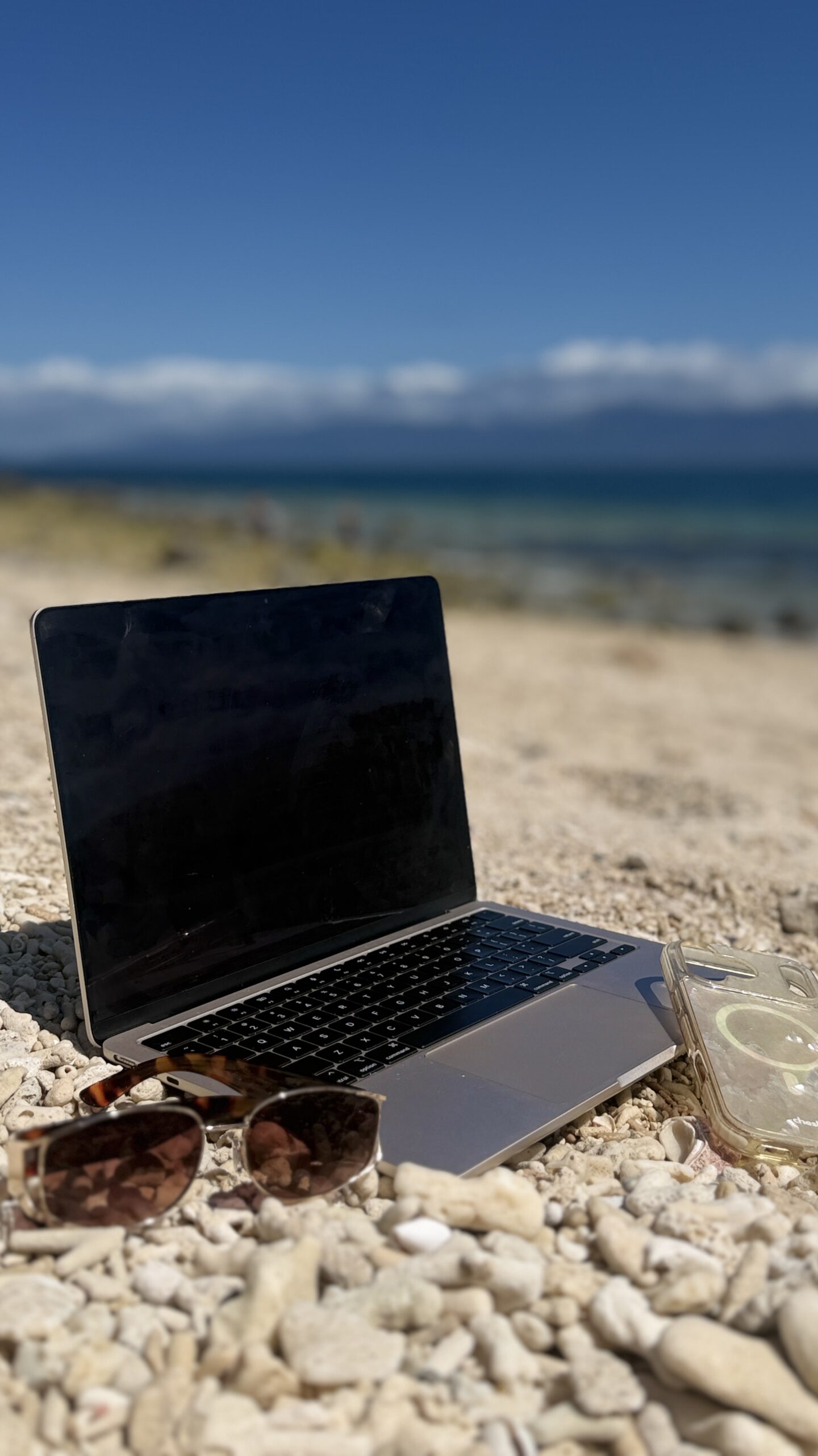 Working by the shore